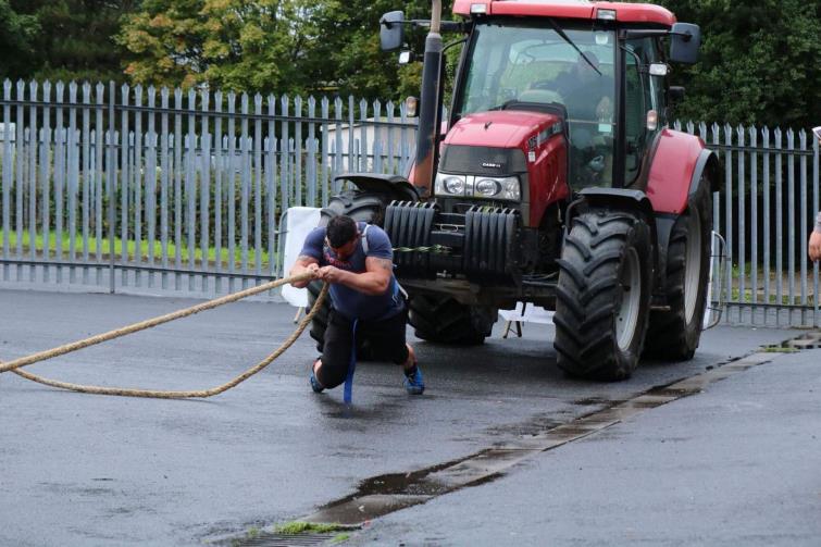 Rory Brown pulling a tractor